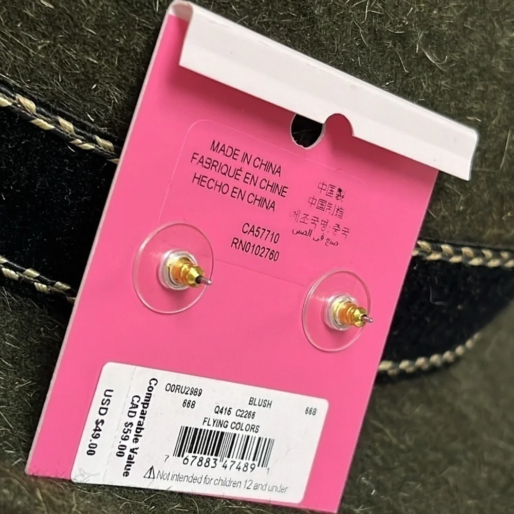 Brand New Kate Spade Flying Colors Blush Post Earrings Marquise Cluster Studs